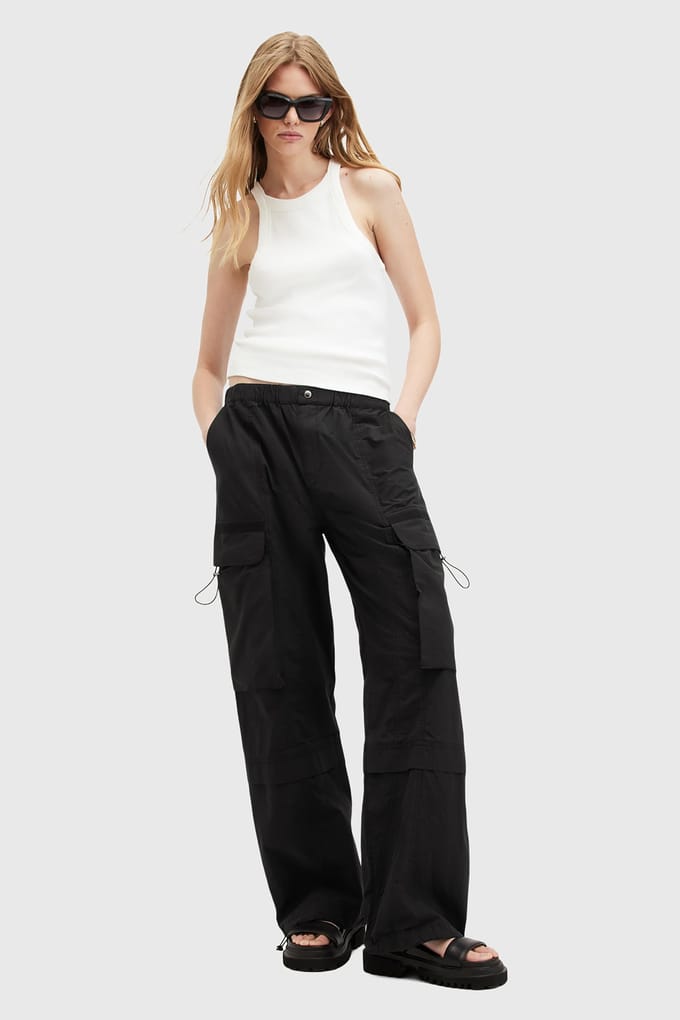 AllSaints Barbara Trouser Black Taglia: 12 | Pantaloni cargo Outlet | Donna | Nero