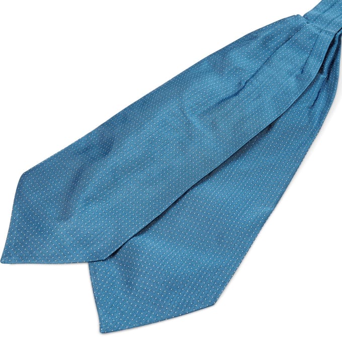 Zijden Blauwe Sjaaldas met Polkadotmotief
