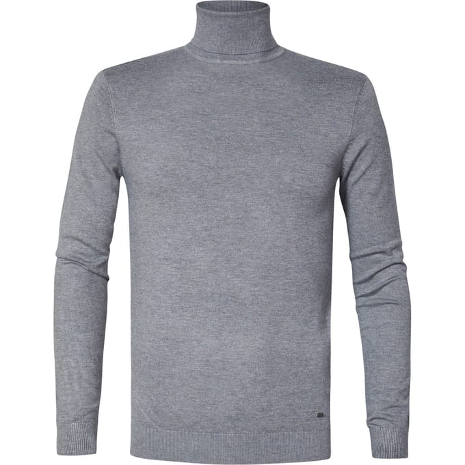 Petrol Industries Heren Coltrui - Ribgebreide Trui - Essentials Collection - Pullover - Truien - Zwart - Maat M