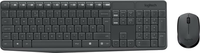 Logitech MK235 - Toetsenbord- en Muisset - QWERTY ES - Draadloos - Grijs