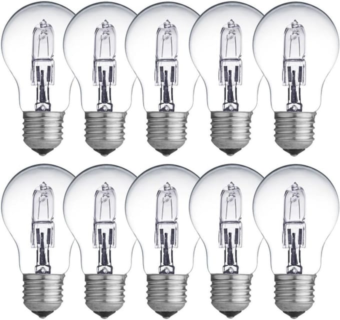 10x Dim-bare Eco Halogeenlamp Kooilampformaat E27 Helder Gloeilamp Vervanger 28W
