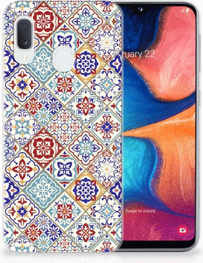 Samsung Galaxy A20e TPU Siliconen Hoesje Tiles Color