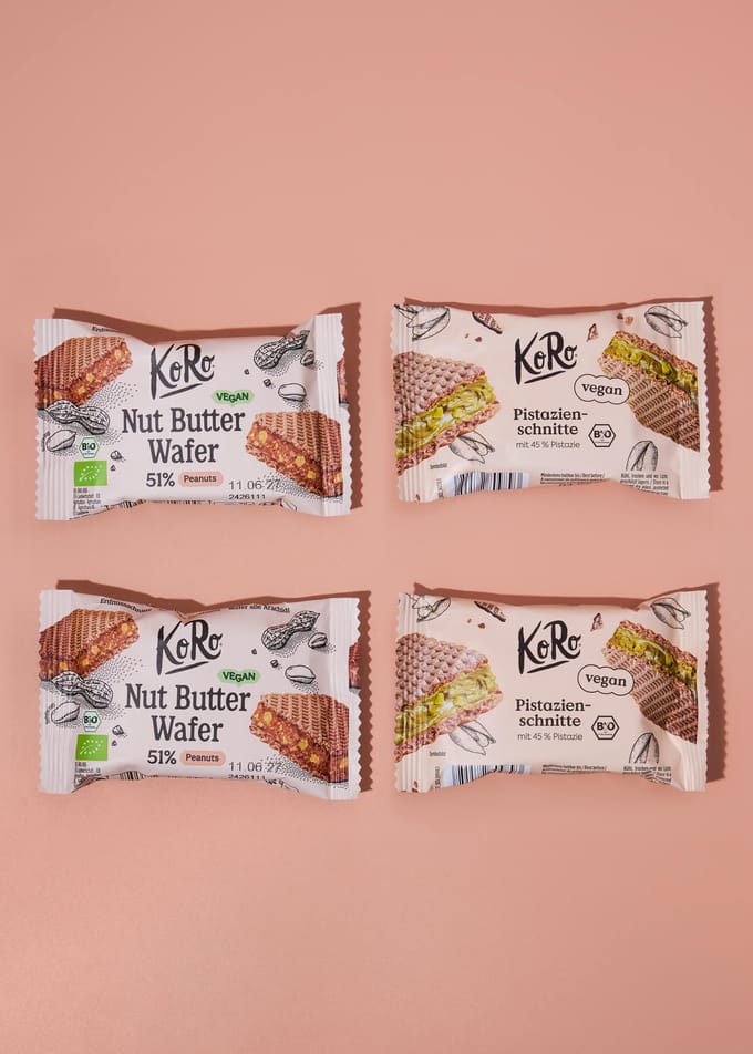 Bio notenpasta wafel duo | 4 x 22 g
