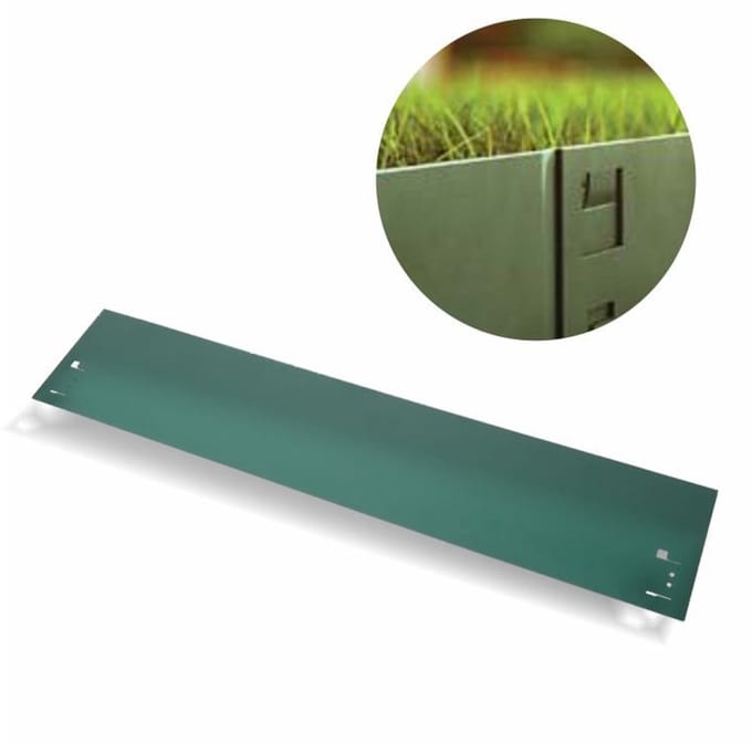 Borderrand metaal 13,5cm x 120cm Groen | Gazonrand | Kantopsluiting