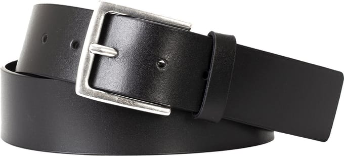 BOSS leren heren riem - zwart