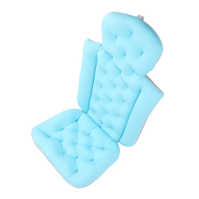 Volledig Lichaamsbadkussen Antislip Sneldrogend Neksteun Badkuipkussen met Zuignap Blauw blue