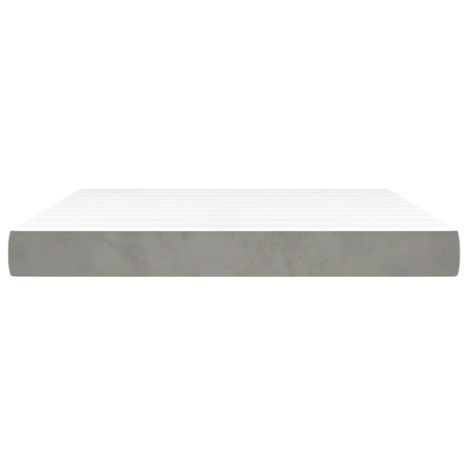 vidaXL - Pocketveringmatras - medium - 180x200x20 - cm - fluweel - lichtgrijs
