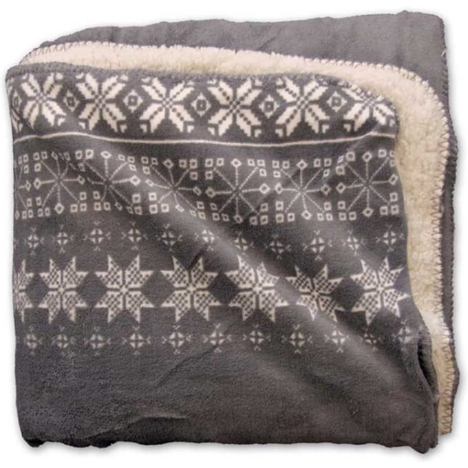 Unique Living | Snowflake plaid 130x160cm grijs