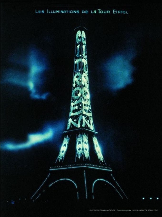 Les Illuminations De La Tour Eiffel Metalen 30 x 40 wandbord citroen