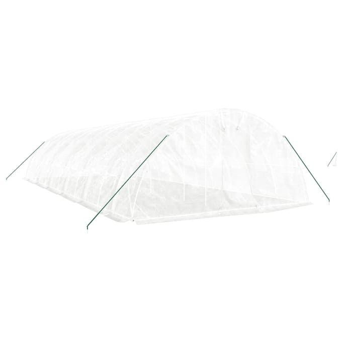 vidaXL - Tuinkas - met - stalen - frame - 60 - m² - 12x5x2,3 - m - wit