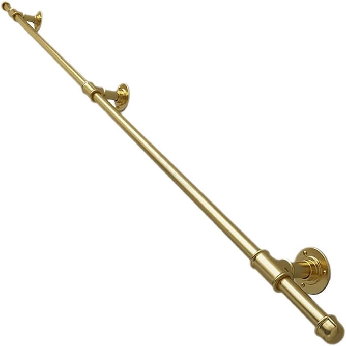 Trapleuning Kit - Wandsteun Leuning - Veilige Trappen - Stevig Metaal - 80cm Lengte - Goudkleurig
