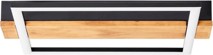 Brilliant Loneos - plafondlamp - Hout - Zwart - Warm