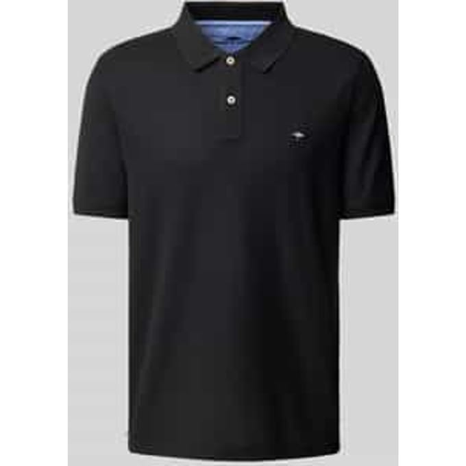 Fynch-Hatton Polo Uni Cotton Zwart / male