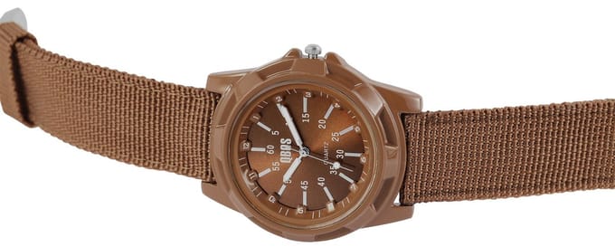 QBOS Herenhorloge textiel Mineraalglas