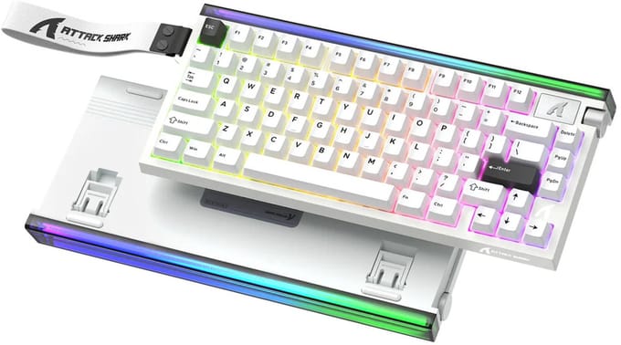 Attack Shark R85 HE Gaming Toetsenbord, Hall Effect, Rapid Trigger, RGB - Wit