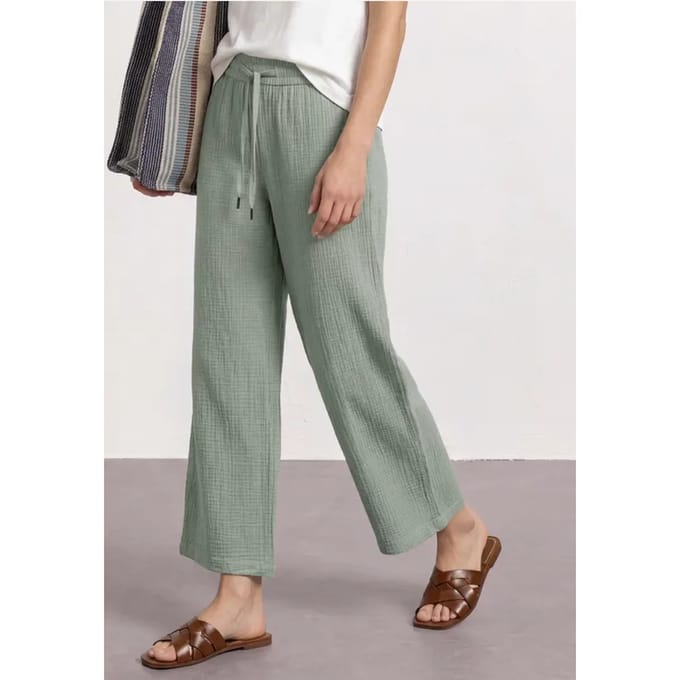 7/8 Wide Legs mousseline broek in Loose Fit
