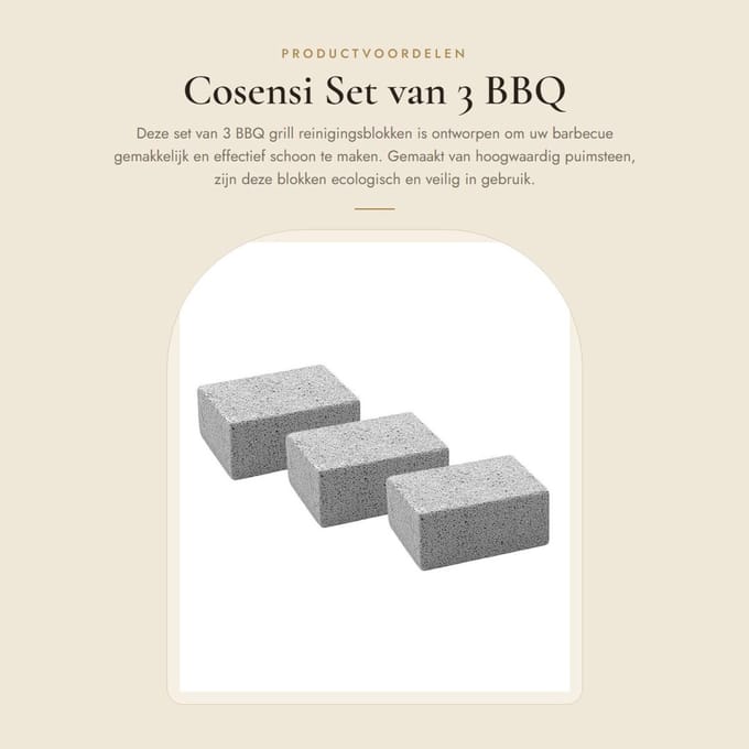 Dailygoods - Set van 3 BBQ Grill Reinigingsblokken voor Efficiënte Schoonmaak