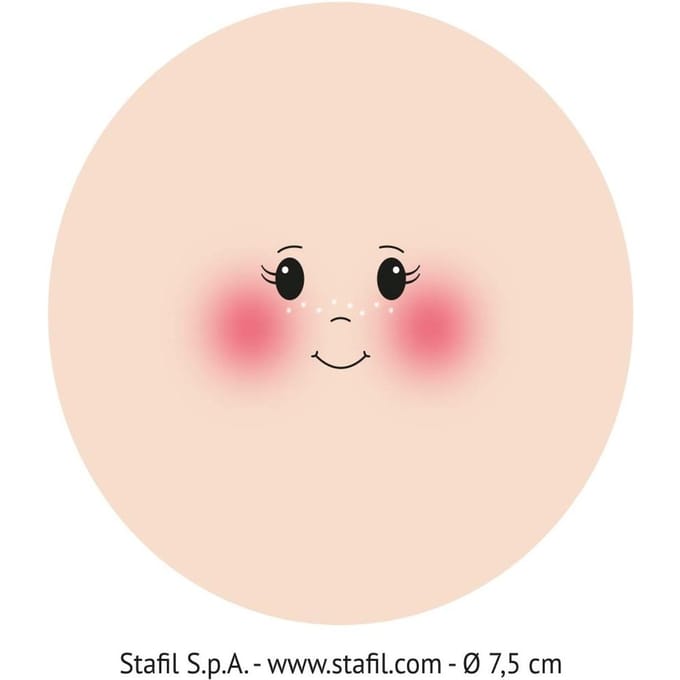 Gezicht op jersey stof "Stefy" - Ø 7,5 cm
