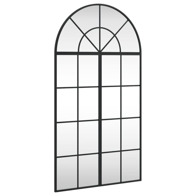 vidaXL - Wandspiegel - boog - 60x110 - cm - ijzer - zwart