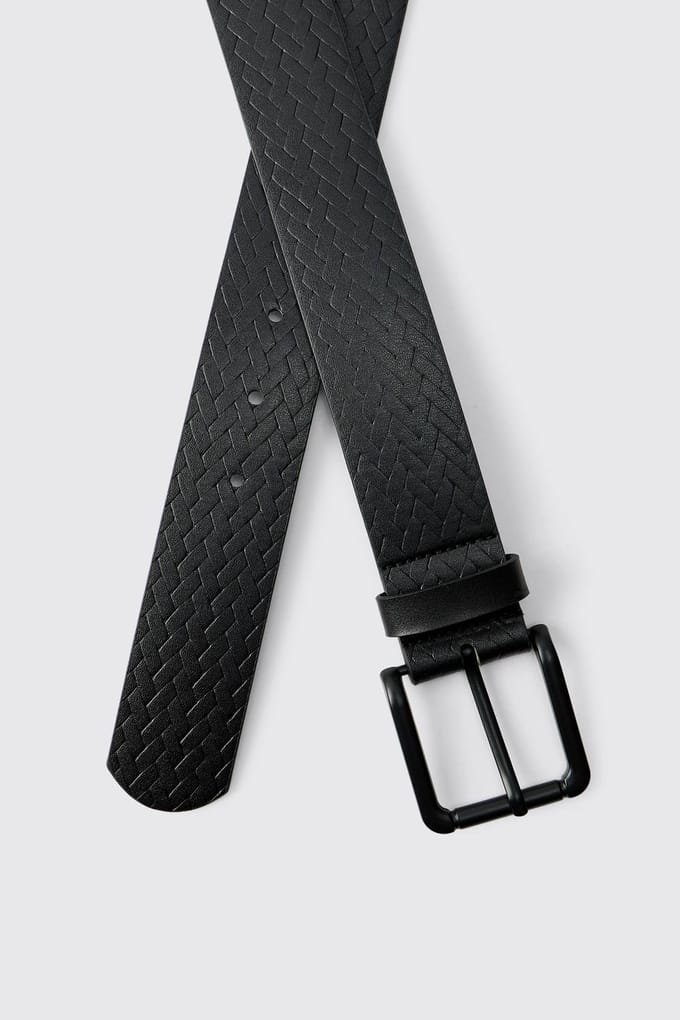 Riem Met Reliëftextuur | Black | Size Large/XL
