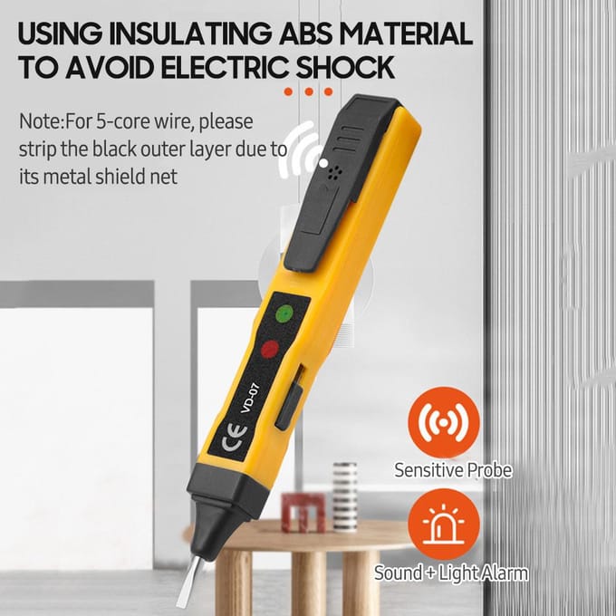 Stylo testeur de tension ca sans contact, détecteur NCV Portable AC 70-250V DC 250V avec son et lumière double