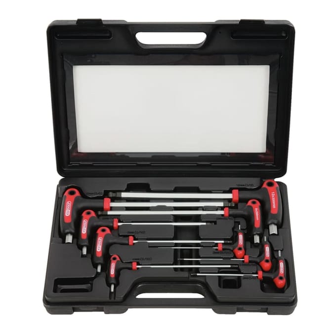 KS Tools 9-delige Inbussleutelset Ergo Torque Plus T-greep 2-12 mm