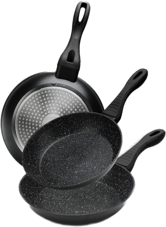 Cheffinger Koekenpannenset - 3-delig - Ø 20/24/28 cm - Zwart