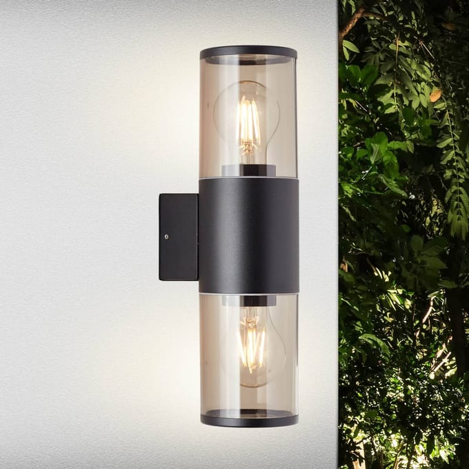 Brilliant Sergioro - Buitenlamp - E27 max 2x40W - IP44 - Zwart