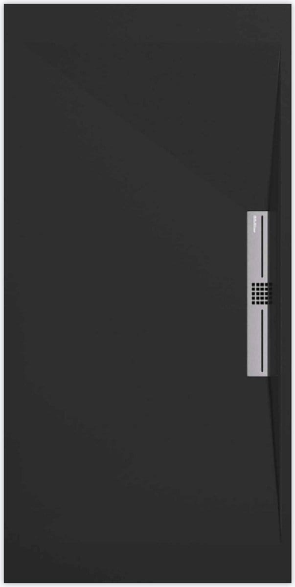 Sanifun douchebak Stone Side Black Smooth 1400 x 700 S