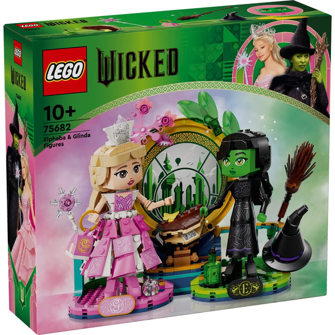 LEGO Wicked Elphaba en Glinda figuren, Bouwbare Speelgoed Poppetjes van Personages 75682