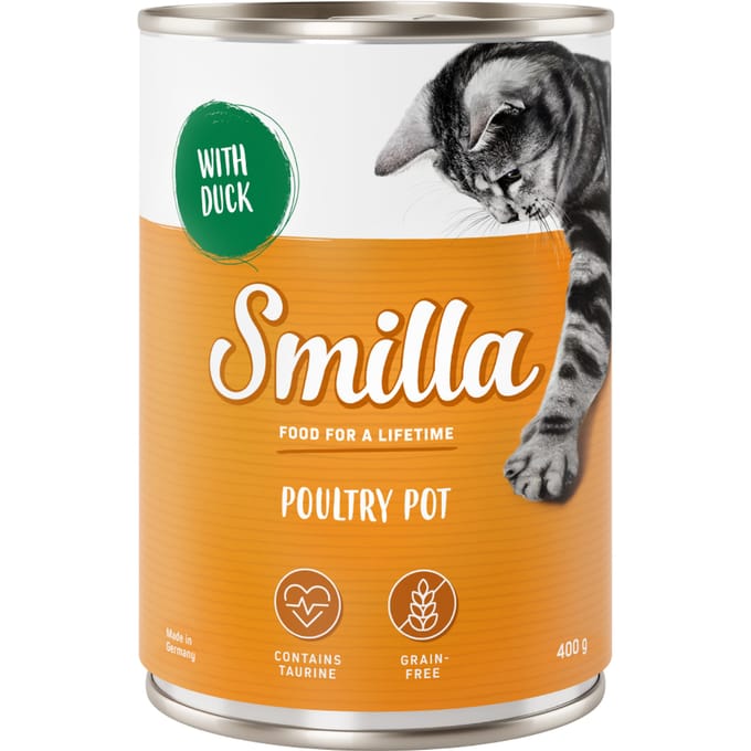 6x400g (4 Smaken) Smilla Gevogeltepannetje Kattenvoer