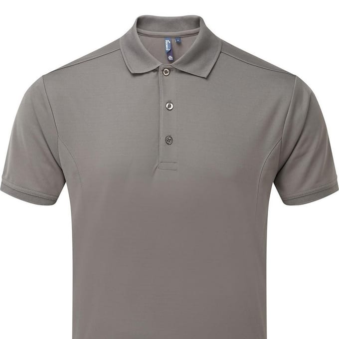 Premier Heren Coolchecker Poloshirt (Donkergrijs)