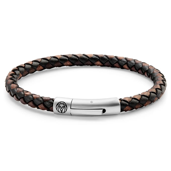 Collins 6 mm Vintage en Zwarte Leren Armband