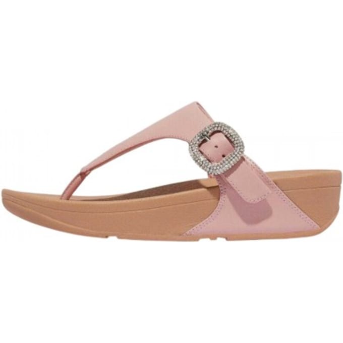 FitFlop Dames Lulu Crystal Leren Gespsandalen (Beige)