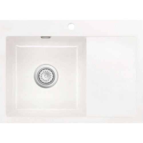 Systemceram Keradomo Mera 70 F sink left for flush mounting with excenter operation, incl. tap hole 555902-12