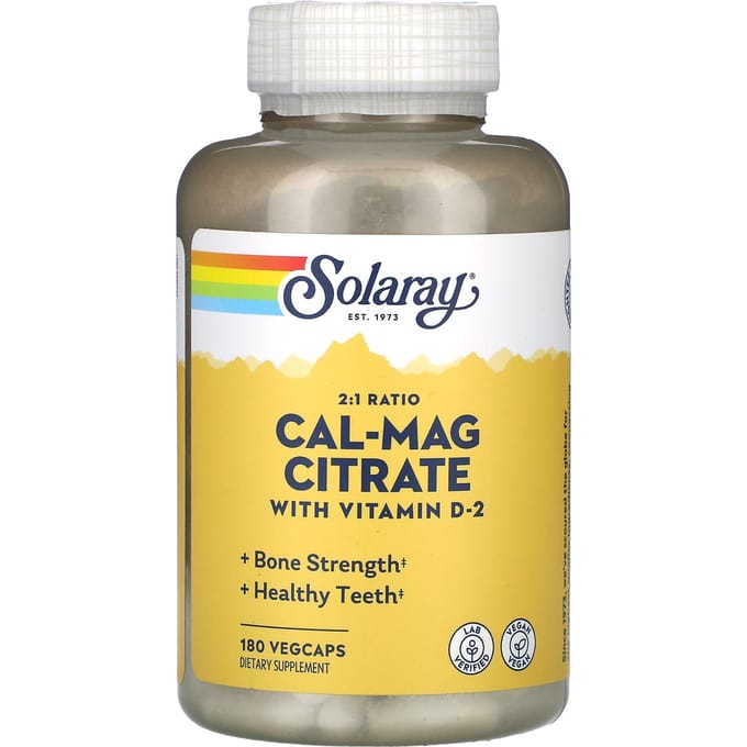 Calcium-Magnesium Citraat, 400 IE Vitamine D, 180 Vegetarische Capsules