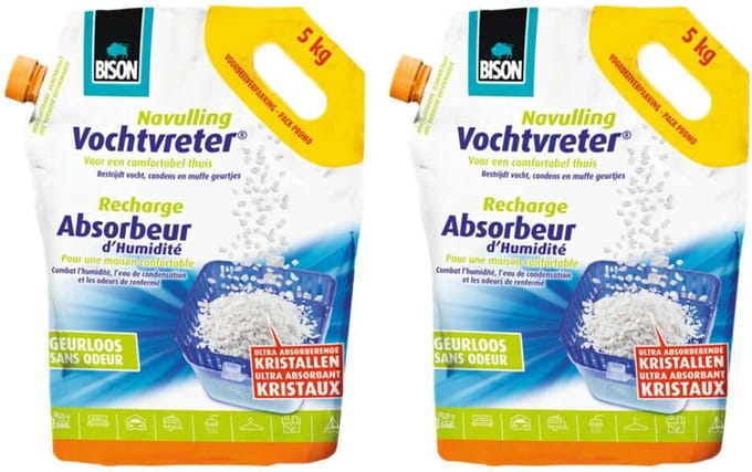 Bison Vochtvreter Navulling Neutraal - 2 x 5kg - Voordeelverpakking