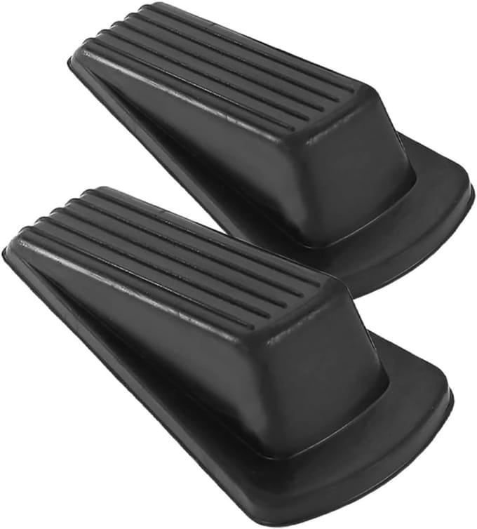 Zwarte Deurstopper - Deurstop Rubber - Voorkomt Dichtslaan - Speciaal Antislip Ontwerp - 12 x 5.4 x 3.3 cm - Zwart