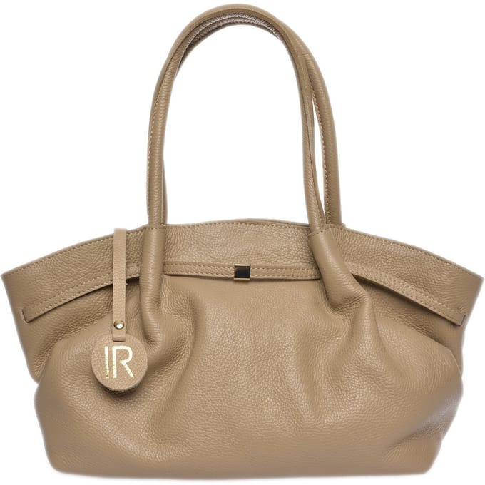 Isabella Rhea Beige Rundleer Tas
