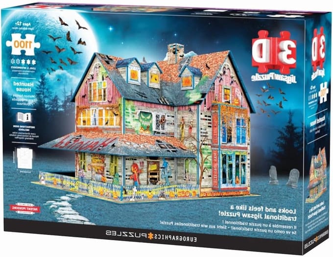 3D Puzzel - Horror Huis - Ontspannend Bouwen - Gedetailleerde Afbeelding - 1100 Stukjes - Multi kleuren