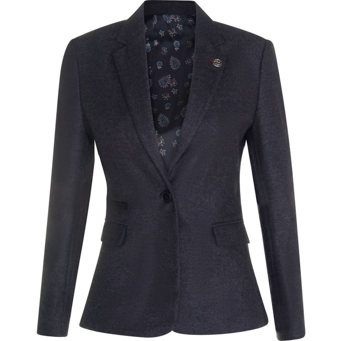 Womens Tweed visgraat zwarte wol jaren 1920 blazer