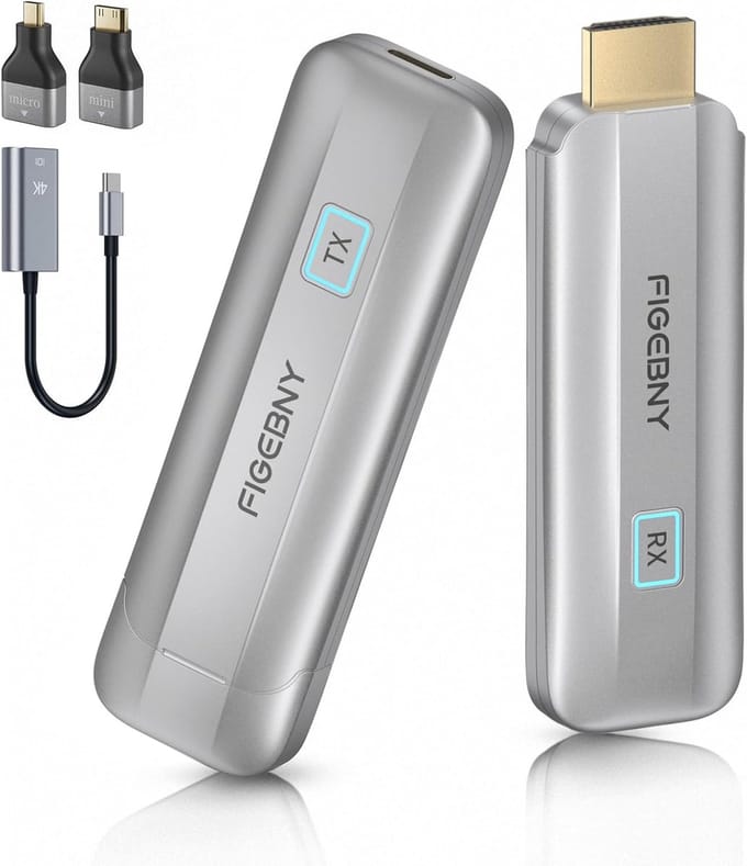 Draadloze HDMI Zender - Ontvanger Kit - Presenteren - Plug en Play - 30 Meter Bereik - Zilver