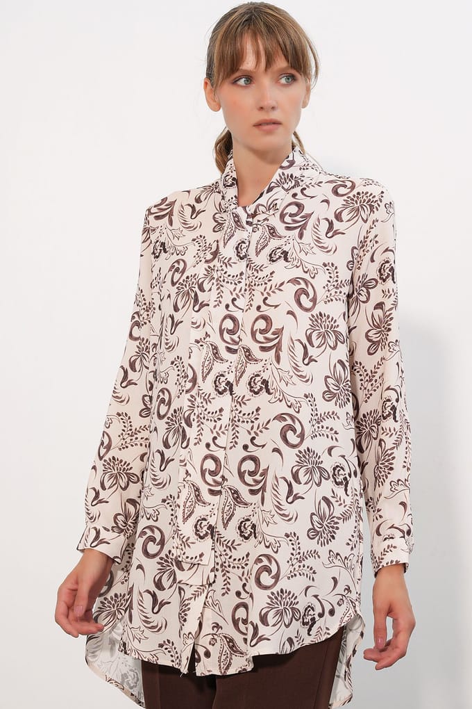 Lange Bloemige Viscose Blouse