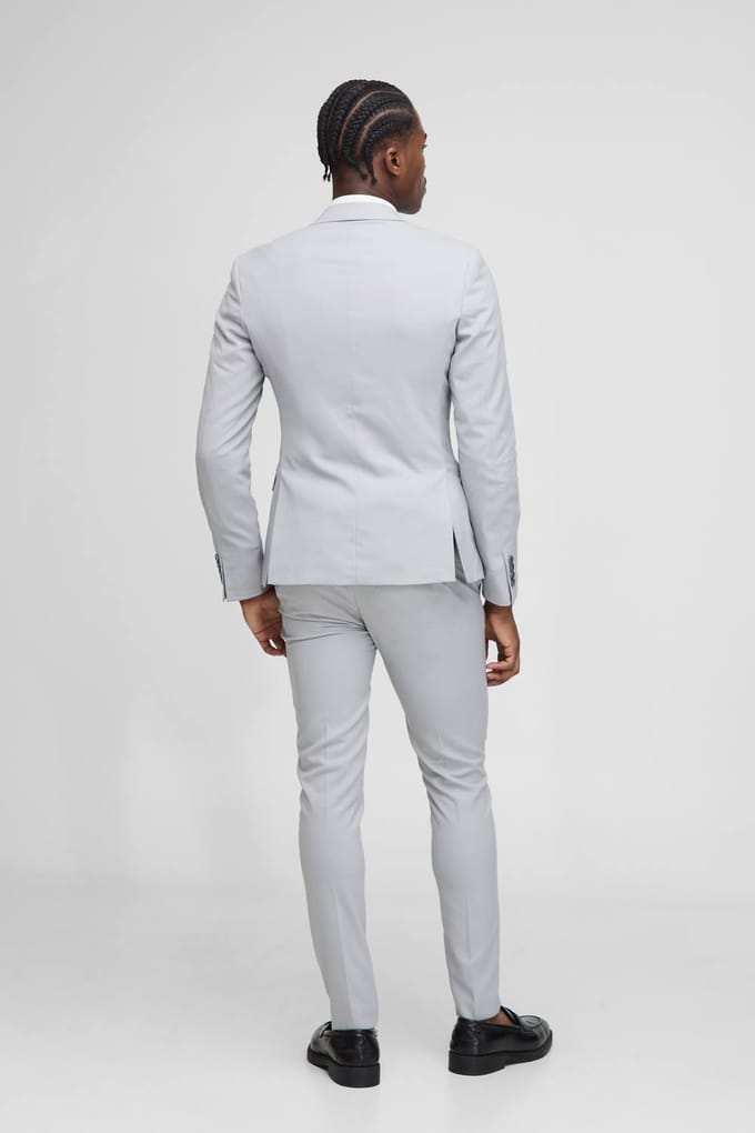 Super Skinny Single Breasted Suit Jacket | Grey | Size 48