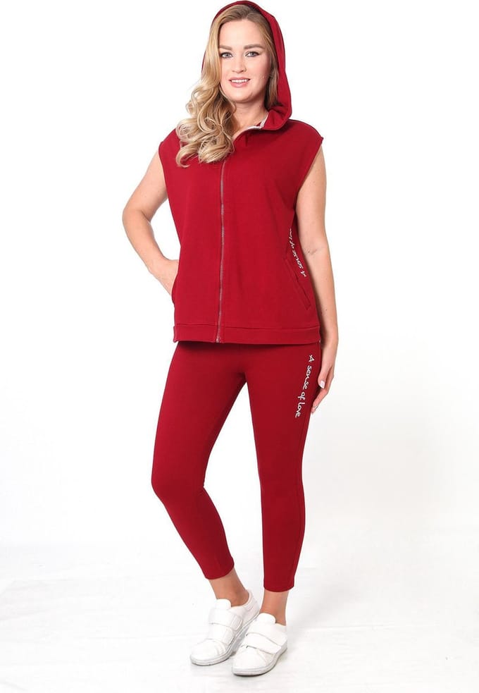 Capri Set ASoL / Hoodie & Capri legging / bordeaux/ maat S