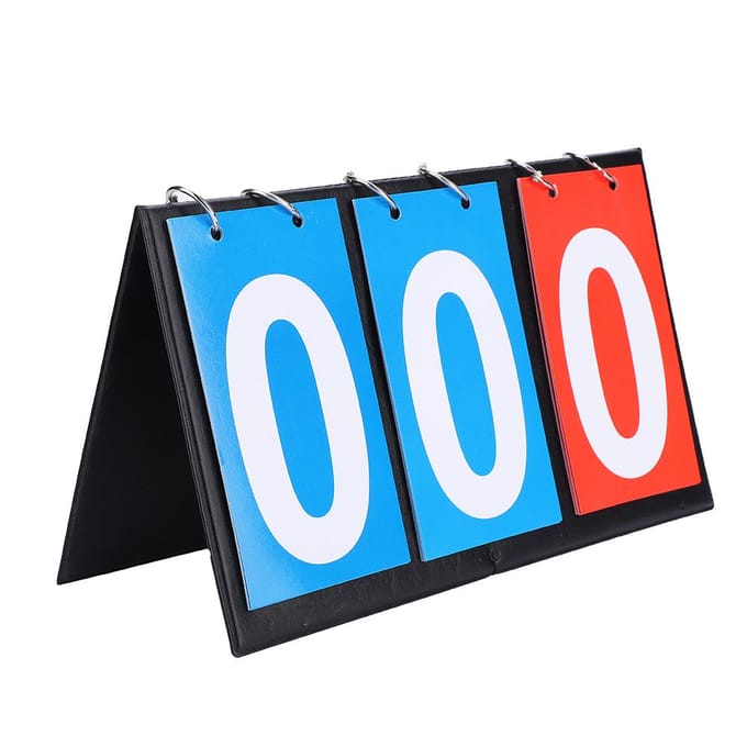 Draagbaar Flip Sport Scorebord Scoreteller voor Tafeltennis Basketbal(3-cijferig Rood Blauw) blue