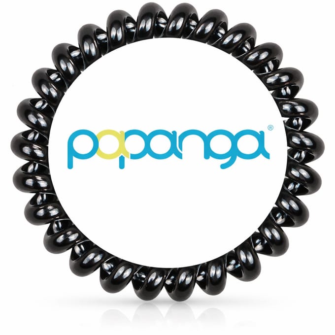 Papanga - Haarelastiek - Groot - Spiraalvormig - Zwart