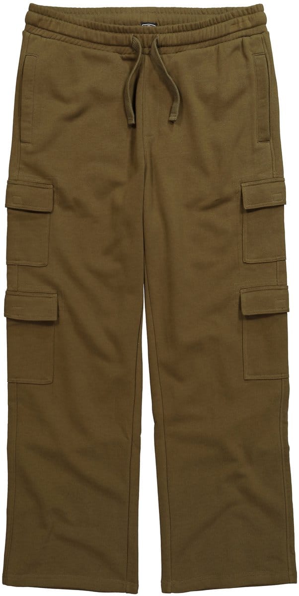 STHUGE - Heren - Cargosweatpants baggy fit elastische tailleband cargozakken - Olijf - Maat L