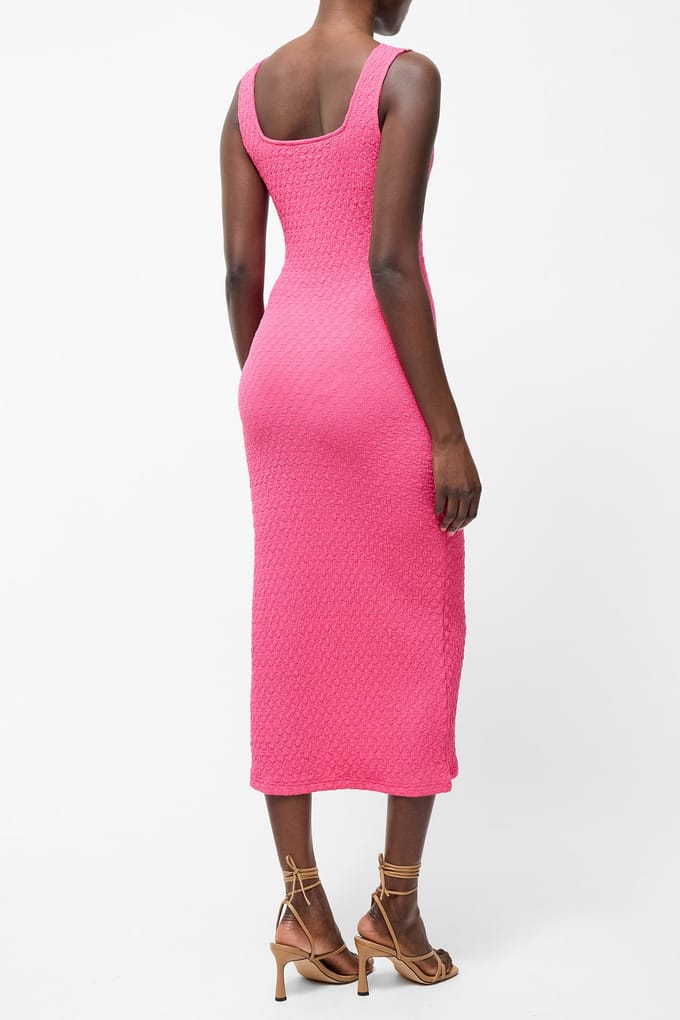 French Connection Textured Square Neck Maxi Dress Raspberry Sorbet Größe: 12 | Midikleider Outlet | Damen | Rosa