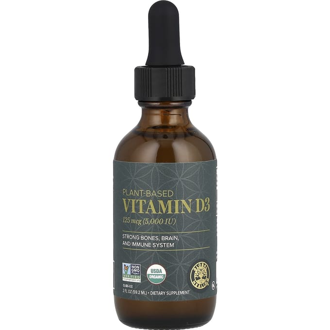 Global Healing, plantaardige vitamine D3, 125 mcg (5.000 IE), 59,2 ml (2 fl oz)